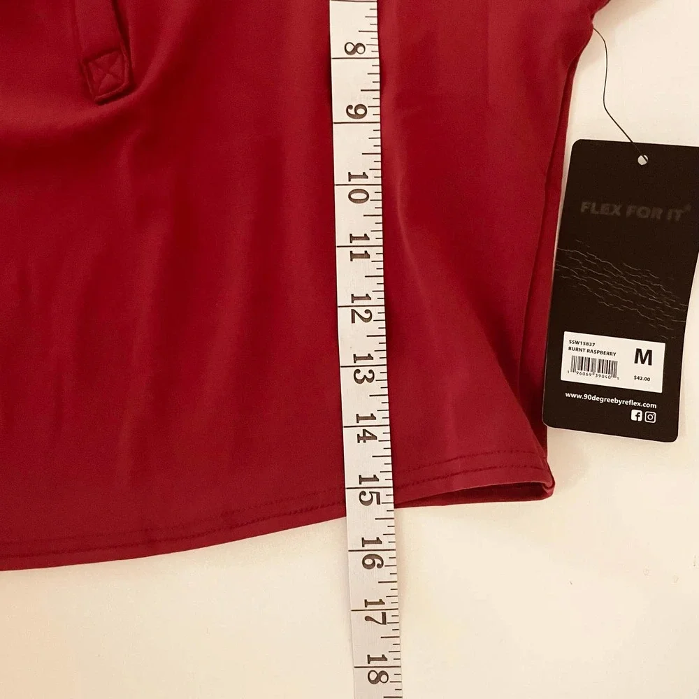 90Degree Lux Flex Short Sleeve Cropped Tennis Polo - Picture 14 of 14